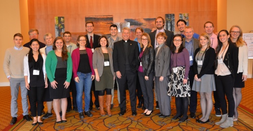 Murdock Research students with Faculty and University President Father Poorman