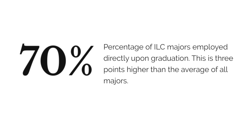 70 percent of ILC majors are employed directly upon graduation