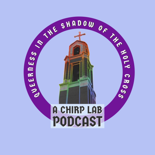 Podcast logo featuring UP's Bell Tower with rainbow colour highlights