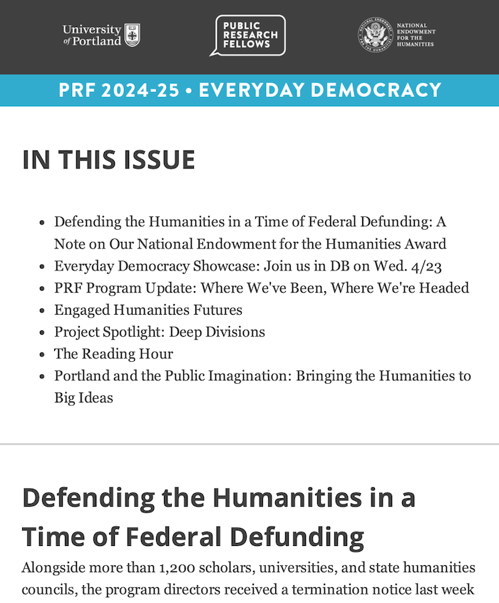 PRF April 2025 Newsletter