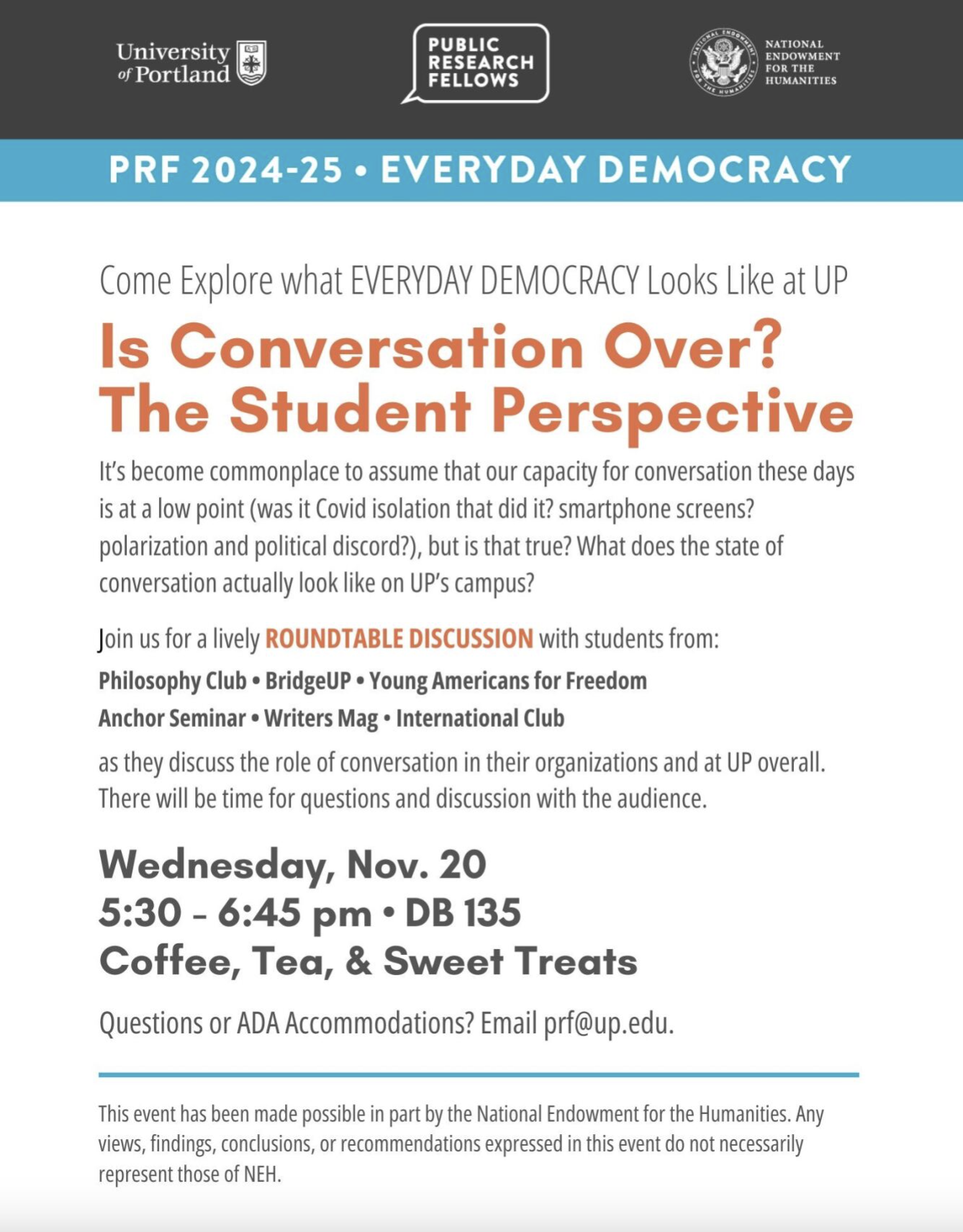 conversation roundtable flyer.