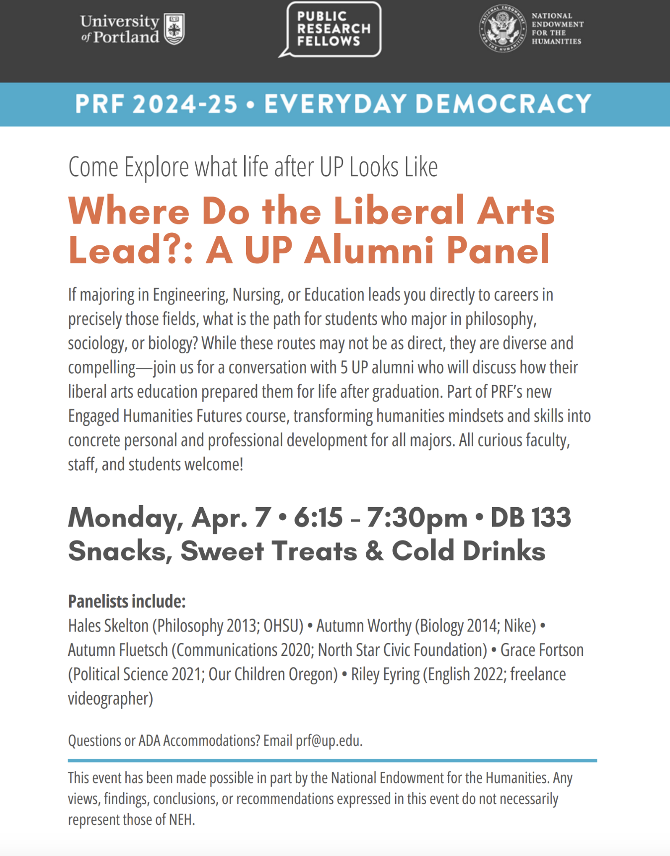 liberal arts panel flyer.