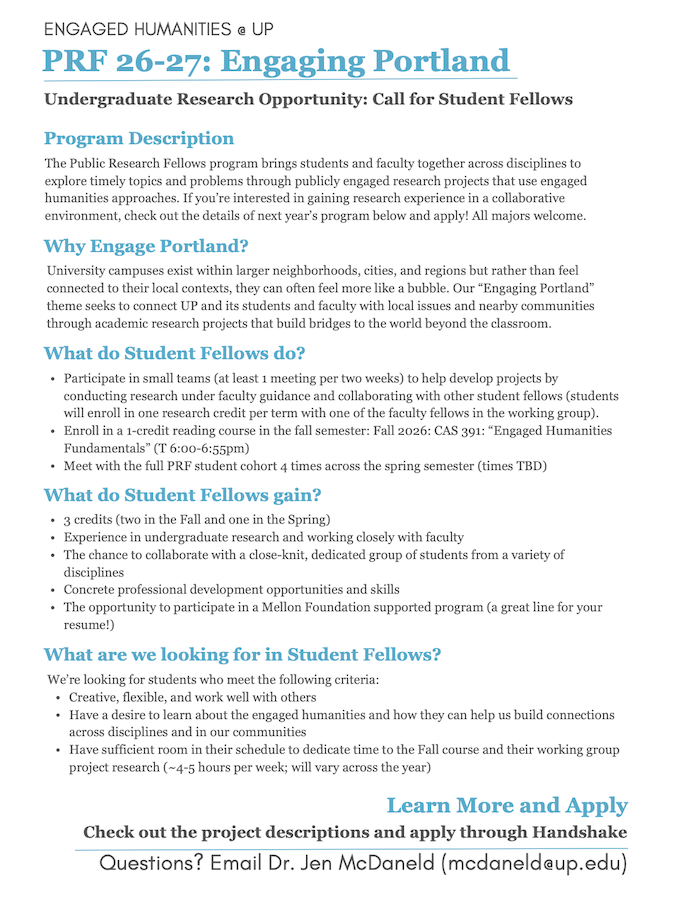 Call for student fellows flyer.